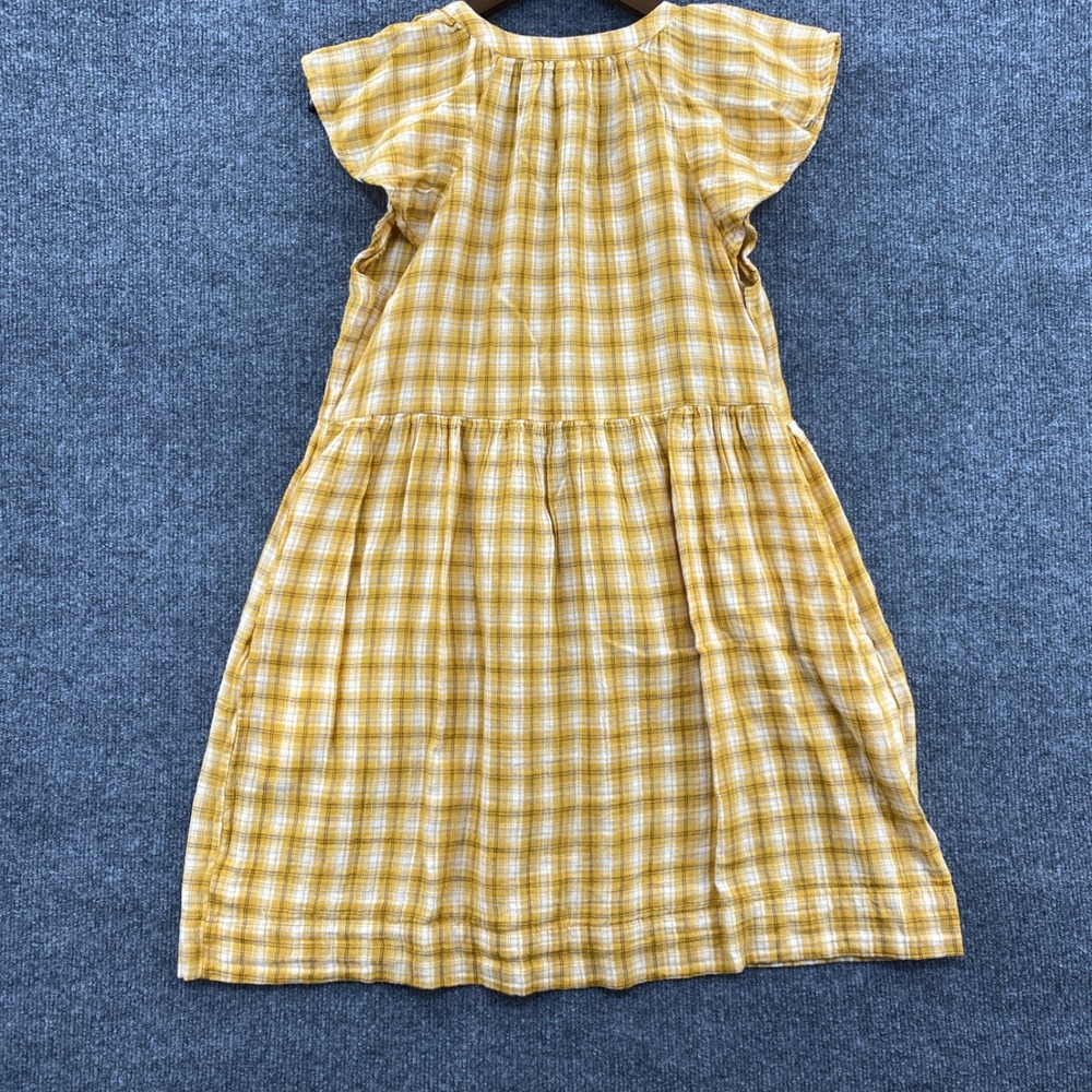 Old Navy Plaid Babydoll Dress Womens S Yellow Flutter Gingham Prairie Cottage - Picture 8 of 8